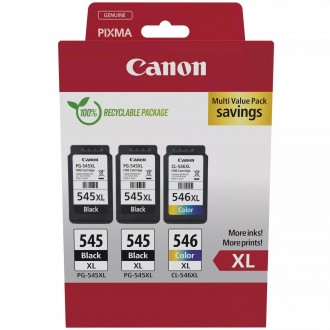 Canon PG-545XL x2/CL-546XL (8286B013, 8286B014), originálny atrament, čierny/farebný, 2x15 + 13 ml, Multipack