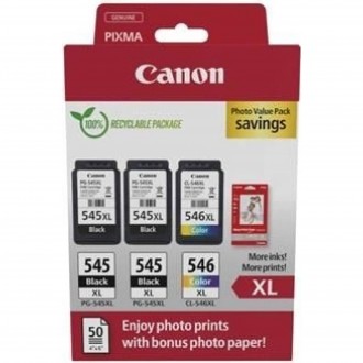 Canon PG-545XL x2/CL-546XL (8286B015), originálny atrament, čierny/farebný, 2x 15 + 13 ml, Multipack