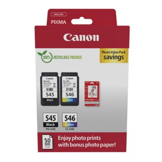 Canon PG-545/CL-546 (8287B008), originálny atrament, čierny/farebný, 8 ml / 9 ml, 2-pack +PP-201 50 listů