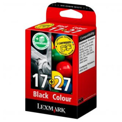 Lexmark 80D2952 (#17+27+), originálny atrament, čierny/farebný, 2-pack