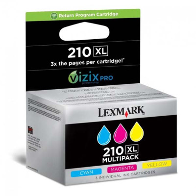 Lexmark 14L0269EXL (#210), originálny atrament, CMY, 3-pack