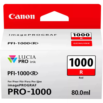 Canon PFI-1000R (0554C001), originálny atrament, červený, 80 ml