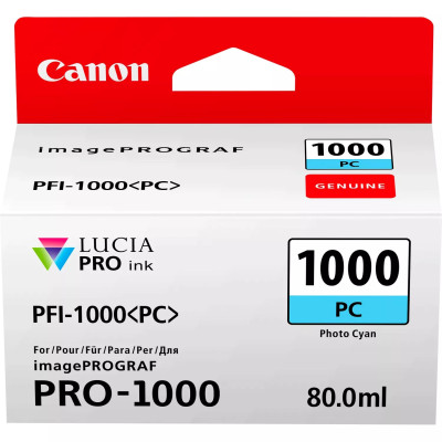 Canon PFI-1000PC (0550C001), originálny atrament, photo azúrový, 80 ml