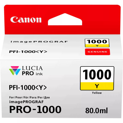 Canon PFI-1000Y (0549C001), originálny atrament, žltý, 80 ml