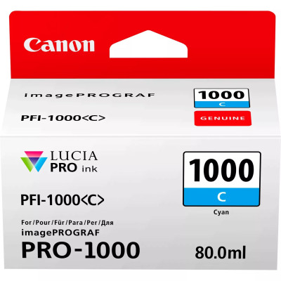 Canon PFI-1000C (0547C001), originálny atrament, azúrový, 80 ml