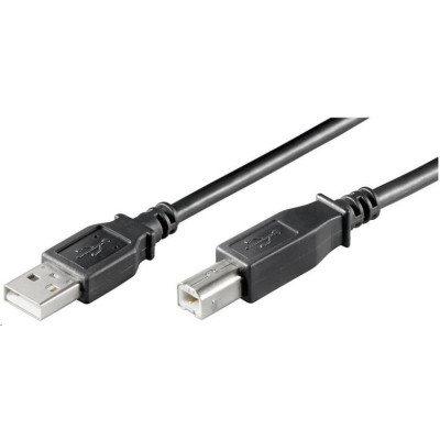 Kábel USB (2.0), USB A M- USB B M, 1.8m, čierny