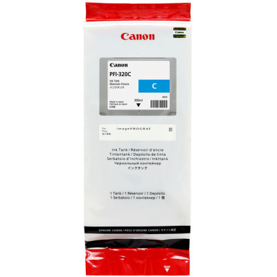 Canon PFI-320C (2891C001), originálny atrament, azúrový, 300 ml