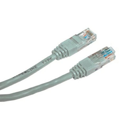 Cat.5e, RJ45 M-1m, netienený, CCA, šedý, economy