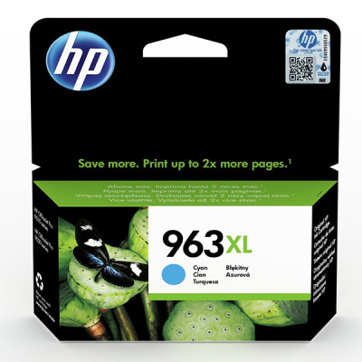 HP 3JA27AE (963XL), originálny atrament, azúrový, 22,92 ml