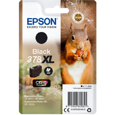 Epson T3791 (C13T37914010, 378XL), originálny atrament, čierny, 11,2 ml, XL