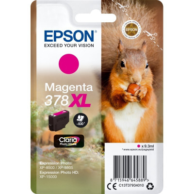 Epson T3793 (C13T37934010, 378XL), originálny atrament, purpurový, 9,3 ml, XL