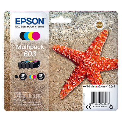 Epson T03U6 (C13T03U64010, 603), originálny atrament, CMYK, 1 x 3,4 ml + 3 x 2,4 ml