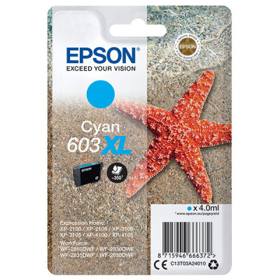 Epson T03A2 (C13T03A24010, 603XL), originálny atrament, azúrový, 4 ml, XL