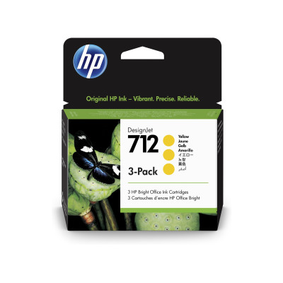 HP 3ED79A (712), originálny atrament, žltý, 3 x 29 ml, 3-Pack