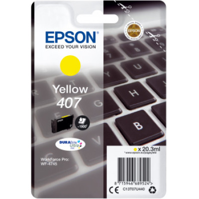 Epson T07U4 (C13T07U440), originálny atrament, žltý, 20,3 ml