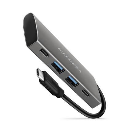 AXAGON HMC-4G2, USB 3.2 Gen 2 10 Gb/s hub, porty 2x USB-A, 2x USB-C, kábel USB-C 13cm