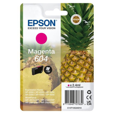 Epson T10G3 (C13T10G34020, 604), originálny atrament, purpurový, 2,4 ml