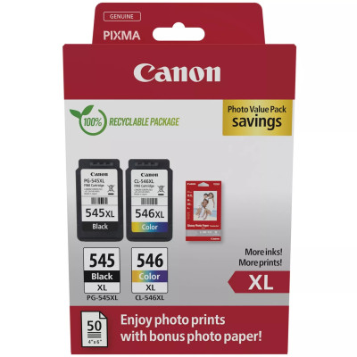 Canon PG-545XL/CL-546XL (8286B011), originálny atrament, čierny/farebný, 15 / 13 ml, XL Multipack