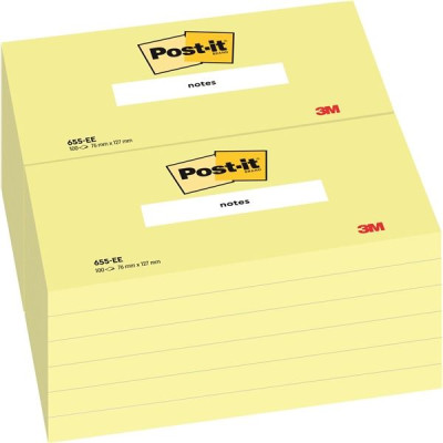 Samolepiaci bloček Post-it - 76 x 127 mm, žltý, 100 lístkov