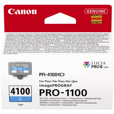 Canon PFI-4100C (6778C001), originálny atrament, azúrový, 80 ml