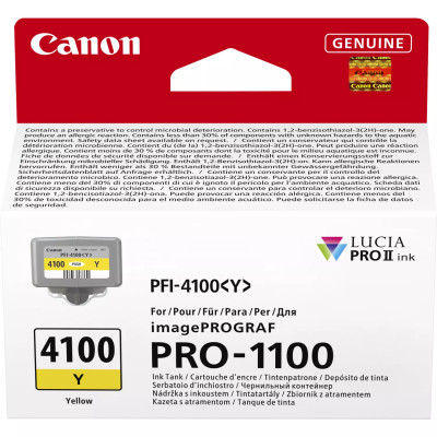 Canon PFI-4100Y (6780C001), originálny atrament, žltý, 80 ml