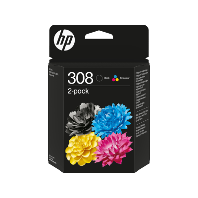 HP 6L6S6UE (308), originálny atrament, čierny/farebný, 2-pack