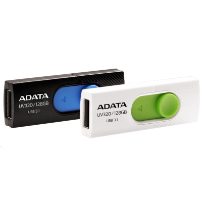 ADATA Flash Disk 128GB UV320, USB 3.1 Dash Drive, biela/zelená