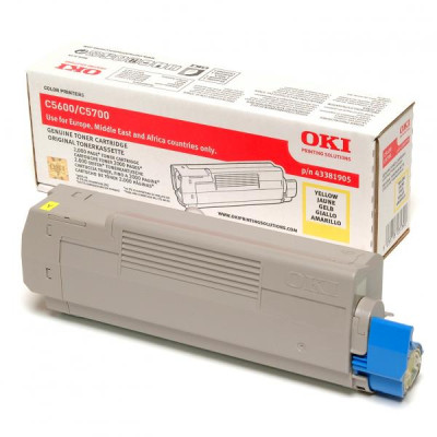 Oki C5600 (43381905), originálny toner, žltý