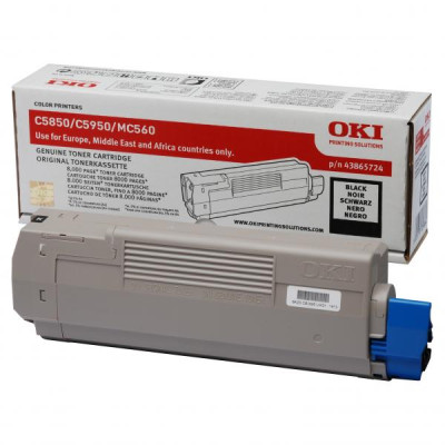 Oki C5850 (43865724), originálny toner, čierny