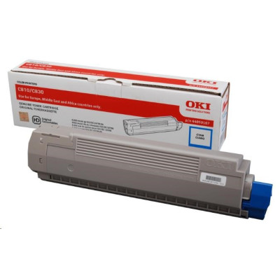 Oki C810 (44059107), originálny toner, azúrový