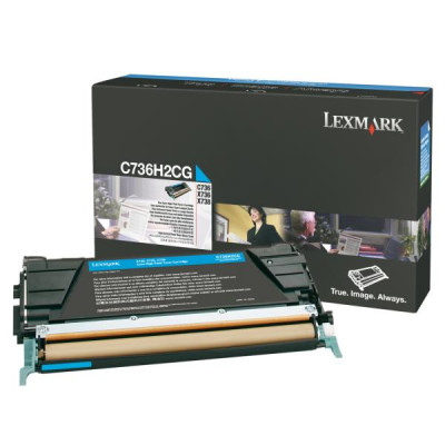 Lexmark C736H2CG, originálny toner, azúrový