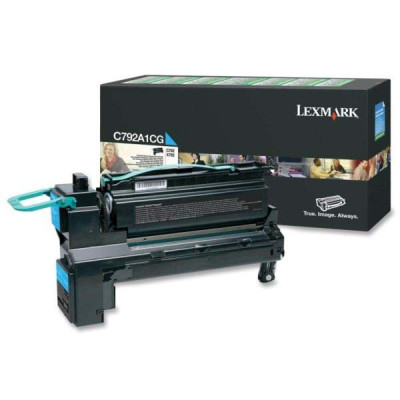 Lexmark C792A1CG, originálny toner, azúrový