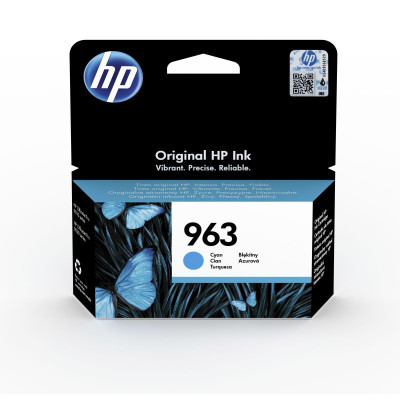 HP 3JA23AE (963), originálny atrament, azúrový, 10,77 ml