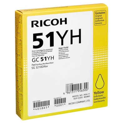 Ricoh 405865 (GC 51YH), originálny atrament, žltý