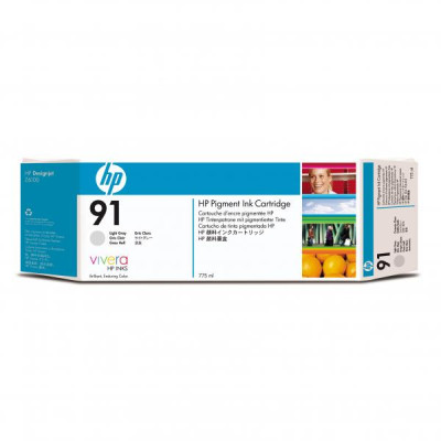 HP C9466A (91), originálny atrament, svetlo šedý, 775 ml