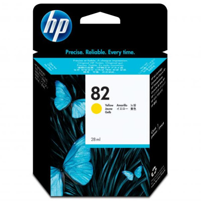 HP CH568A (82), originálny atrament, žltý, 28 ml