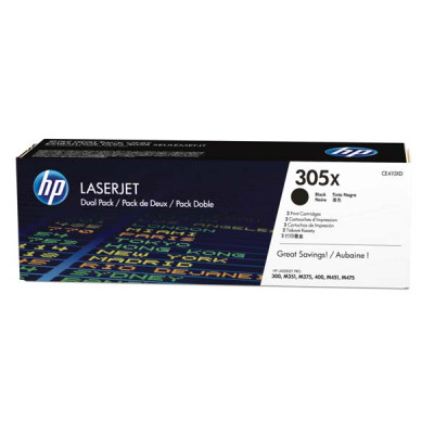 HP CE410XD (305X), originálny toner, čierny, 2-pack