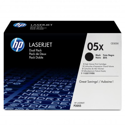 HP CE505XD (05X), originálny toner, čierny, 2-pack