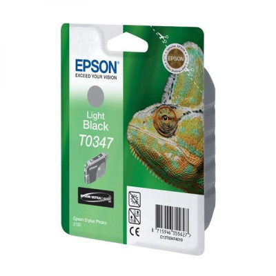 Epson T0347 (C13T034740), originálny atrament, svetlo čierny, 17 ml