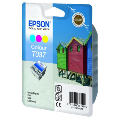 Epson T037 (C13T037040), originálny atrament, farebný, 25 ml