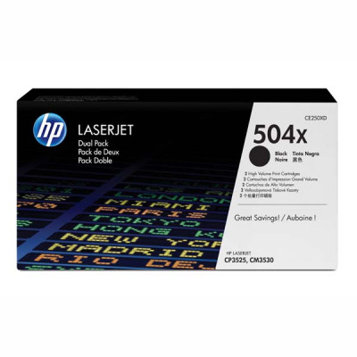 HP CE250XD (504X), originálny toner, čierny, 2-pack