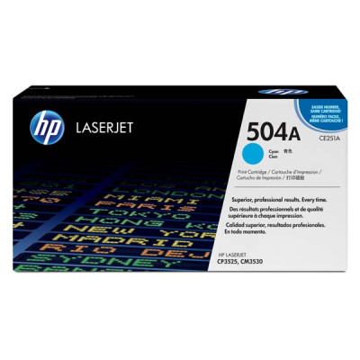 HP CE251A (504A), originálny toner, azúrový