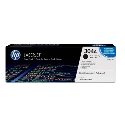 HP CC530AD (304A), originálny toner, čierny, 2-pack