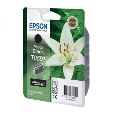 Epson T0591 (C13T059140), originálny atrament, photo čierny, 13 ml