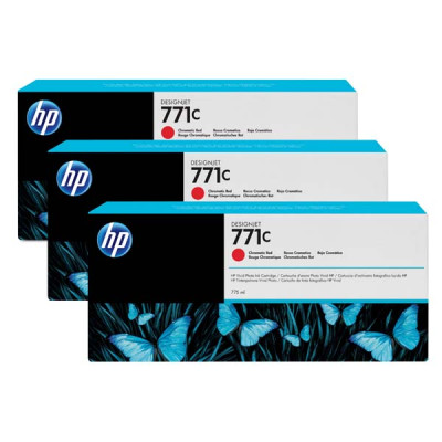 HP B6Y32A (771C), originálny atrament, chromaticky červený, 3 × 775 ml, 3-pack