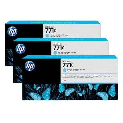 HP B6Y36A (771C), originálny atrament, svetlo azúrový, 775 ml, 3-pack