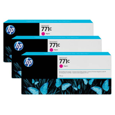 HP B6Y33A (771C), originálny atrament, purpurový, 775 ml, 3-pack