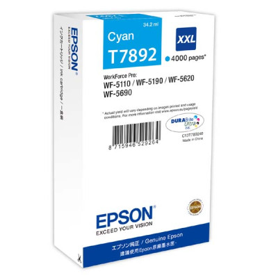 Epson T7892XXL (C13T789240), originálny atrament, azúrový, 34 ml