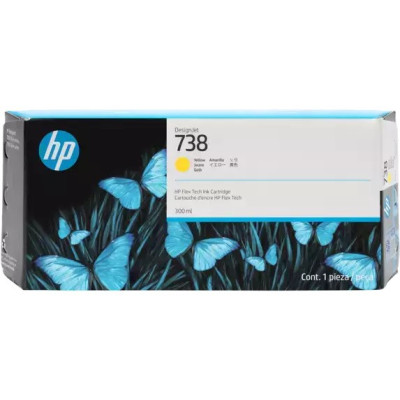 HP 676N1A (738M), originálny atrament, žltý, 300 ml