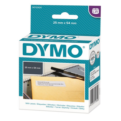 Dymo papírové štítky 54mm x 25mm, bílé, pro zpáteční adresu, 500 ks, 11352, S0722520